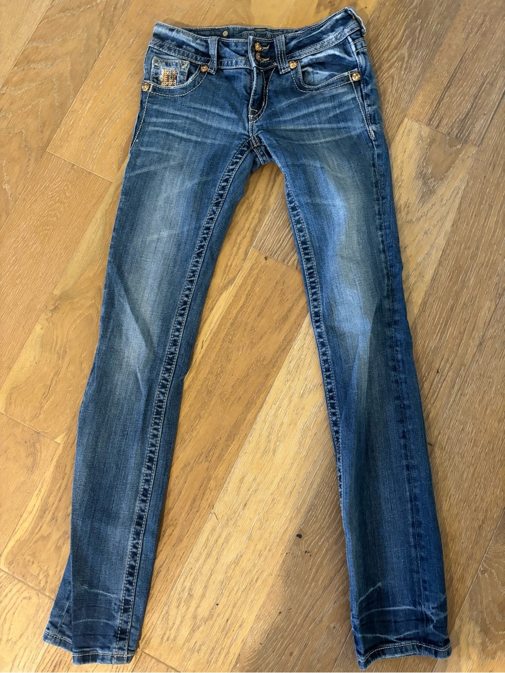 Skinny sparkly pockets jeans 25